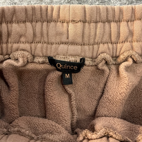 Quince Taupe 100% Organic Cotton Casual Baggy Joggers With Drawstring Size M - Picture 3 of 5